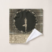 Elegant Gold Stripes Glitter Yoga Girl Bad Handdoek (Wasdoekje)