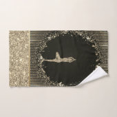 Elegant Gold Stripes Glitter Yoga Girl Bad Handdoek (Handdoek)