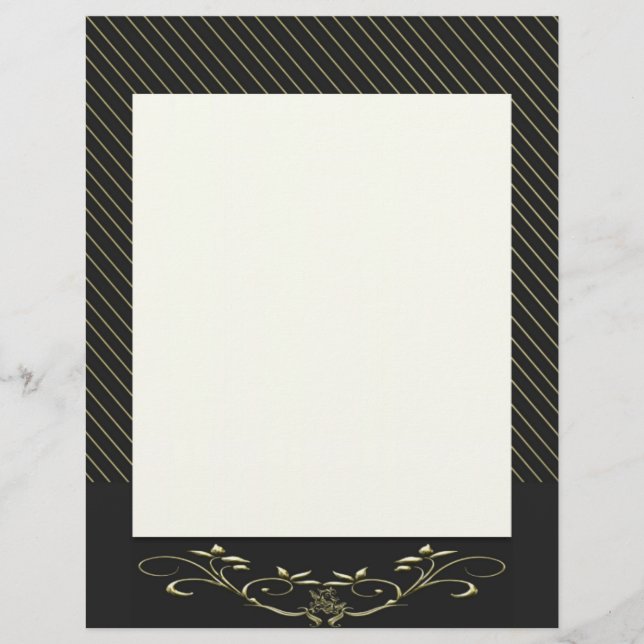Elegant Gold Stripes Letterhead (Voorkant)