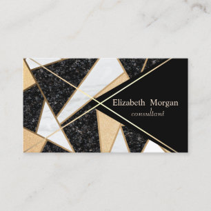 Elegant Gold Stripes, marmer, geometrisch Visitekaartje