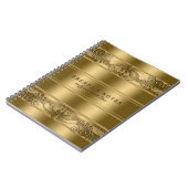 Elegant Gold Stripes met gouden kant Notitieboek (Linkerzijde)