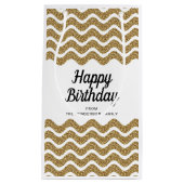 Elegant Gold Stripes Script Verjaardag Klein Cadeauzakje (Voorkant)