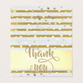 Elegant Gold Stripes Stippen Hartelijk dank Visitekaartje (Buitenkant ongevouwen)