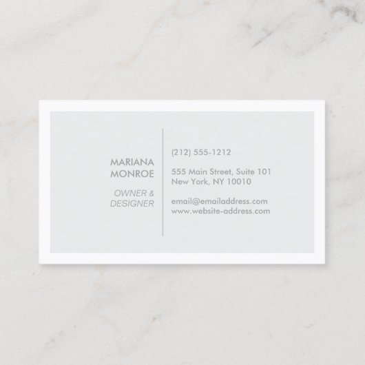 ELEGANT GOLD SUN LOGO op LICHTGRIJS Visitekaartje (Achterkant)