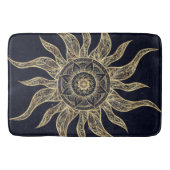 Elegant Gold Sun Mandala Blue Nebula Design Badmat (Voorkant)