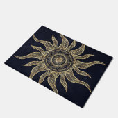 Elegant Gold Sun Mandala Blue Nebula Design Deurmat (Schuin)