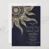 Elegant Gold Sun Mandala Blue Nebula Design Kaart (Voorkant)