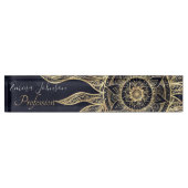 Elegant Gold Sun Mandala Blue Nebula Design Naambordje (Voorkant)