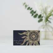 Elegant Gold Sun Mandala Blue Nebula Design Visitekaartje (Staand voorkant)