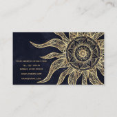 Elegant Gold Sun Mandala Blue Nebula Design Visitekaartje (Achterkant)