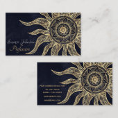 Elegant Gold Sun Mandala Blue Nebula Design Visitekaartje (Voorkant / Achterkant)