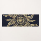 Elegant Gold Sun Mandala Blue Nebula Design Yogamat (Achterkant (horizontaal))