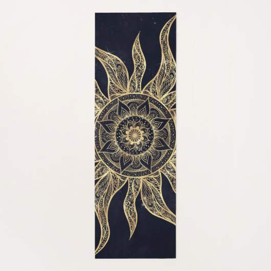 Elegant Gold Sun Mandala Blue Nebula Design Yogamat (Achterkant)