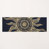 Elegant Gold Sun Mandala Blue Nebula Design Yogamat (Voorkant (horizontaal))