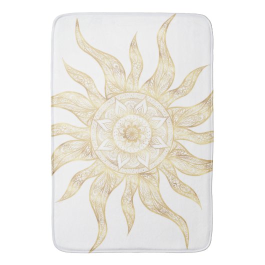 Elegant Gold Sun Mandala Design Badmat (Voorkant Verticaal)