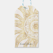 Elegant Gold Sun Mandala Design Cadeaulabel (Voorkant)