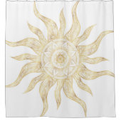 Elegant Gold Sun Mandala Design Douchegordijn (Voorkant)