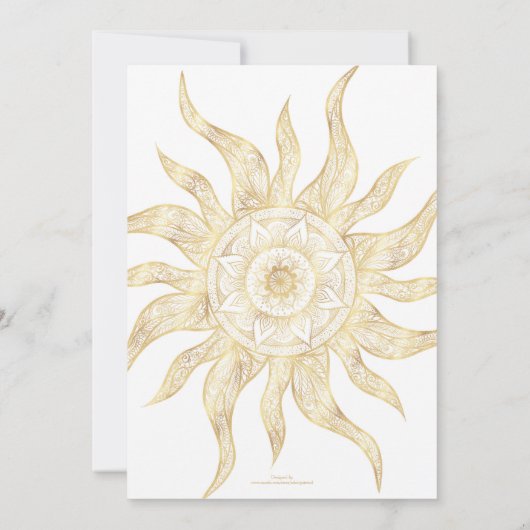 Elegant Gold Sun Mandala Design Kaart (Achterkant)