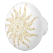 Elegant Gold Sun Mandala Design Keramische Knop (Rechts)