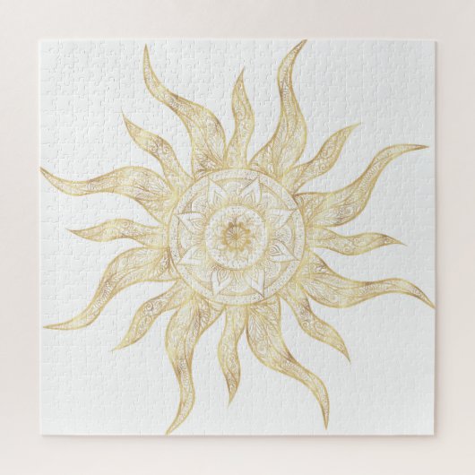 Elegant Gold Sun Mandala Design Legpuzzel (Verticaal)