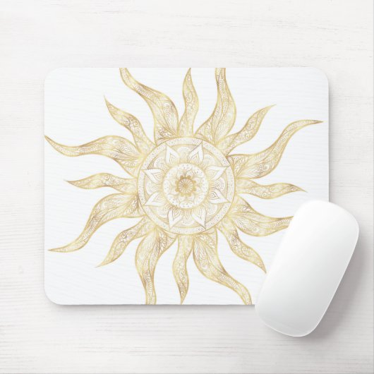 Elegant Gold Sun Mandala Design Muismat (Met muis)