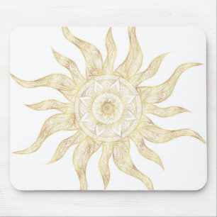 Elegant Gold Sun Mandala Design Muismat