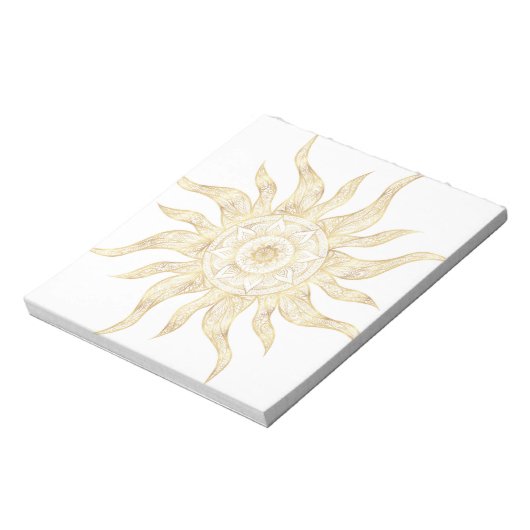 Elegant Gold Sun Mandala Design Notitieblok (Linkerzijde)