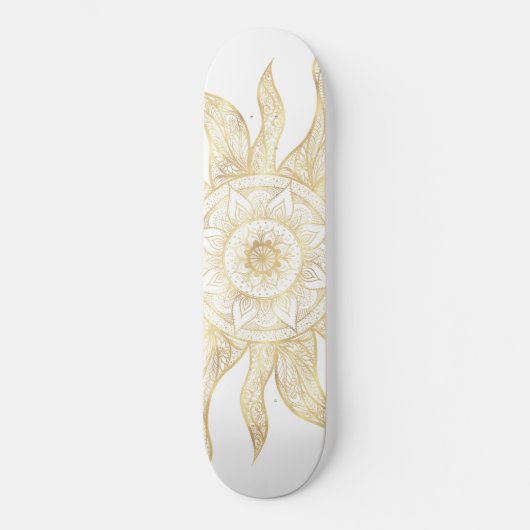 Elegant Gold Sun Mandala Design Persoonlijk Skateboard (Voorkant)