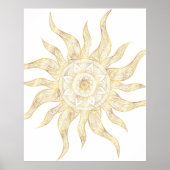 Elegant Gold Sun Mandala Design Poster (Voorkant)