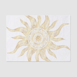 Elegant Gold Sun Mandala Design Tissuepapier