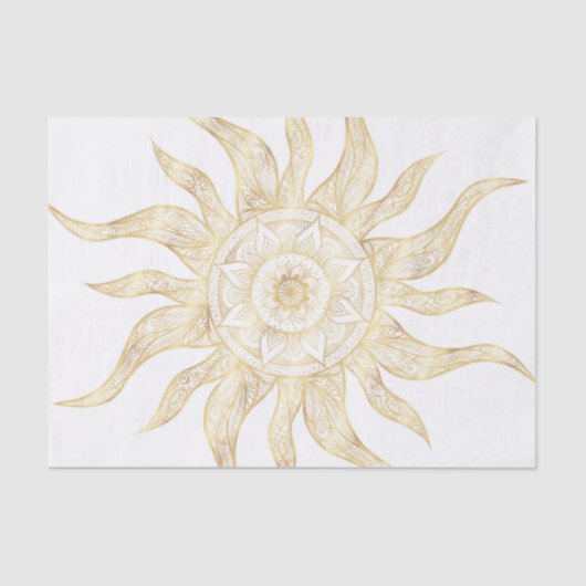 Elegant Gold Sun Mandala Design Tissuepapier (Voorkant)
