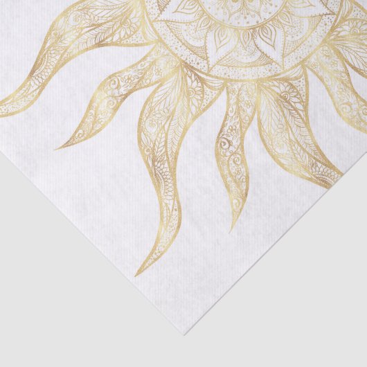 Elegant Gold Sun Mandala Design Tissuepapier (Detail)