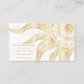 Elegant Gold Sun Mandala Design Visitekaartje (Achterkant)