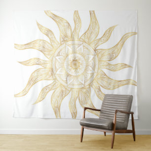Elegant Gold Sun Mandala Design Wandkleed