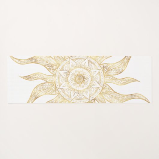 Elegant Gold Sun Mandala Design Yogamat (Achterkant (horizontaal))