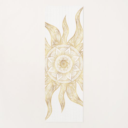 Elegant Gold Sun Mandala Design Yogamat (Voorkant)