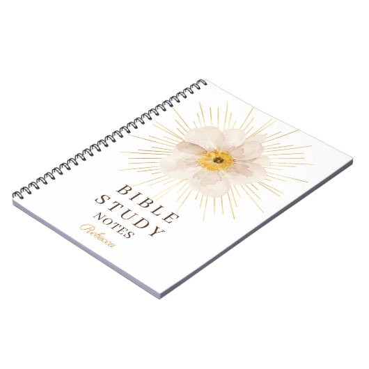 Elegant Gold Sunburst Personalized Bible Study Notitieboek (Linkerzijde)