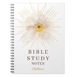 Elegant Gold Sunburst Personalized Bible Study Notitieboek