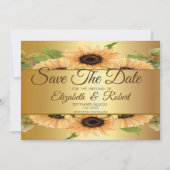 Elegant Gold Sunflower Save the Date (Voorkant)