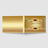 Elegant Gold Sunflower Weddenschap Gastenboek (Volledig)