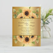 Elegant Gold Sunflower Weddenschap Kaart (Staand voorkant)