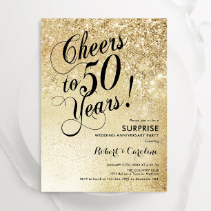 Elegant Gold Surprise 50e Jubileum Kaart