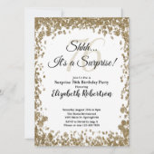 Elegant Gold Surprise 76th Birthday Invitation Kaart (Voorkant)