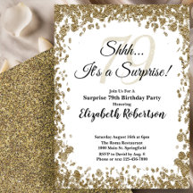 Elegant Gold Surprise 79th Birthday Invitation