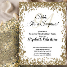 Elegant Gold Surprise 94th Birthday Invitation