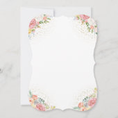 Elegant Gold Swan Princess Pink Floral Baby shower Kaart (Achterkant)