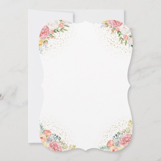 Elegant Gold Swan Princess Pink Floral Baby shower Kaart (Achterkant)