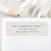 Elegant Gold Swash Retouradres Sticker (Insitu)