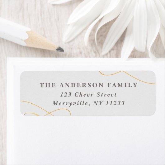 Elegant Gold Swash Retouradres Sticker (Insitu)