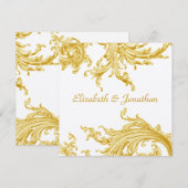 Elegant Gold Sweep Wedding Invitation Kaart (Voorkant / Achterkant)
